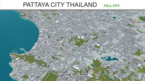 Pattaya City Thailand 3d model 40km