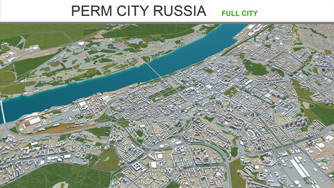 Perm City Russia 3d model 100km