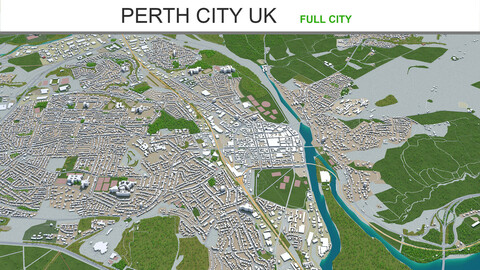 Perth City UK 3d model  20km