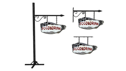 old wooden food drink sign 02