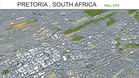 Pretoria city  South Africa 3d model 60km
