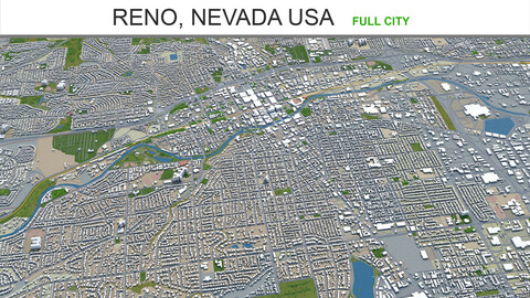 Reno city Nevada USA 3d model 80km