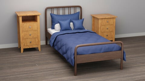 Single Bed | 3D model | 2k Textures  + Gifts