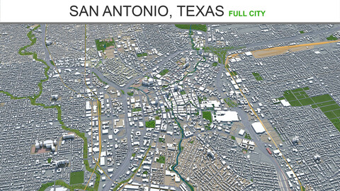 San Antonio city Texas 3d model 80km