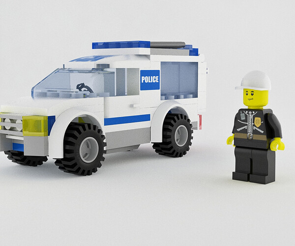 ArtStation Lego Patrol Van Police Officer Set Game Assets