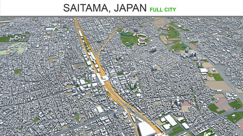 Saitama city  Japan 3d model 40km