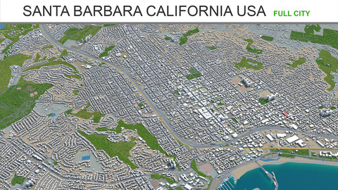 Santa Barbara city California USA 3d model 40km