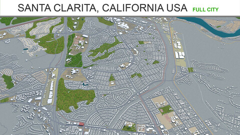 Santa Clarita city California USA 3d model 40km
