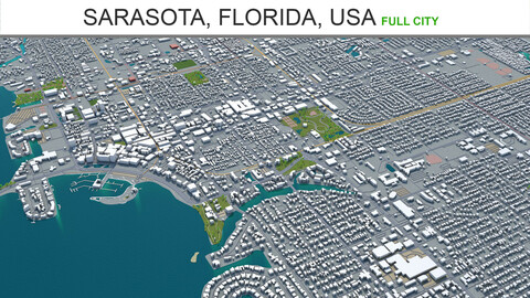 Sarasota city Florida USA 3d model 30km