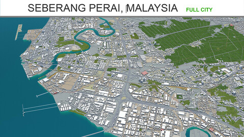 Seberang Perai city ‎Malaysia 3d model 30km