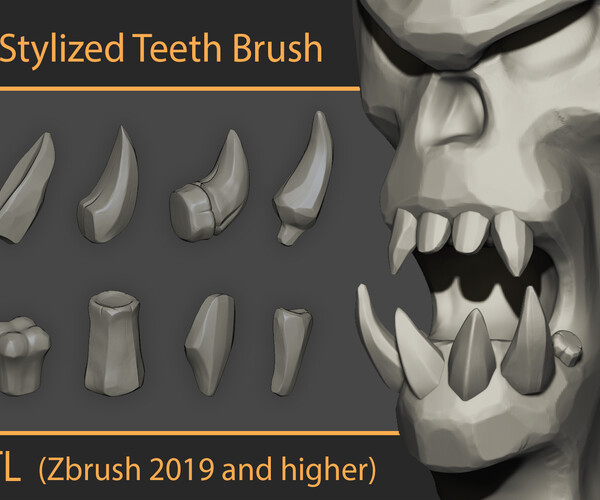 how to make sharp teeth in zbrush