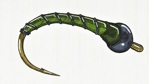 Green with black rib