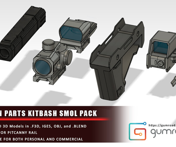 ArtStation FREE GUN PARTS KITBASH SMOL PACK Resources