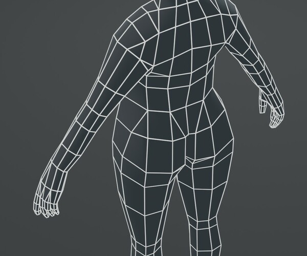 Artstation Female Body Fat Base Mesh 3d Model 1000 Polygons Game Assets