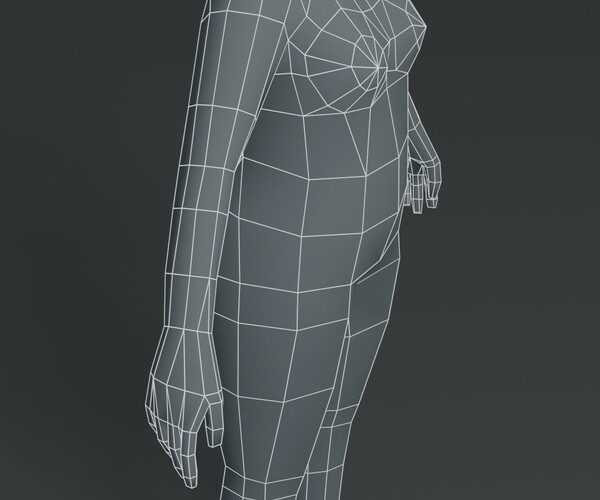 Artstation Female Body Fat Base Mesh 3d Model 1000 Polygons Game Assets