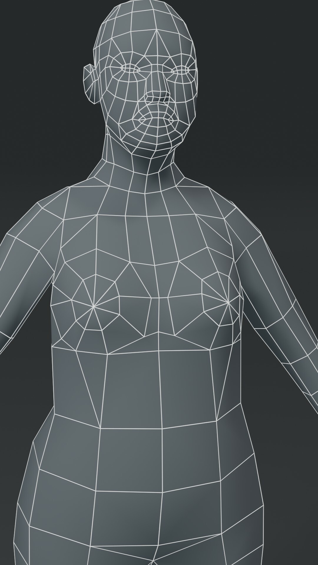 Artstation Female Body Fat Base Mesh 3d Model 1000 Polygons Game Assets