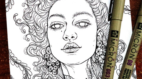 Printable Coloring Page (Curly Hair Girl)