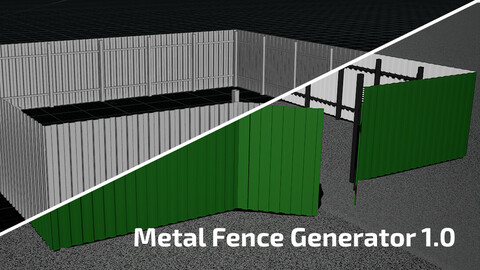 Procedural Metal Fence Generator for UE4 and Houdini (HDA)