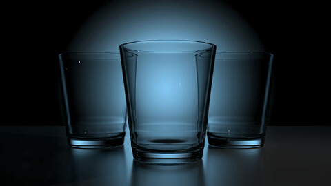 3D glass cup model empty free