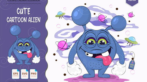 Cute cartoon alien