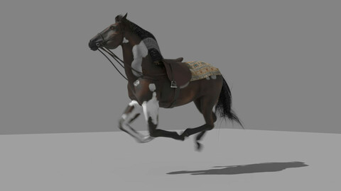 Rigged horse model for Maya
