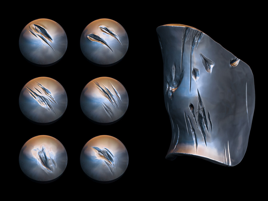 ArtStation Metal Surfaces & Damages Brushes 3 for Zbrush (2019