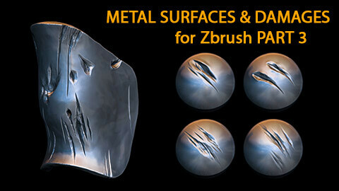 Metal Surfaces & Damages Brushes 3 for Zbrush (2019+)