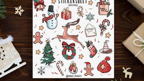 Christmas Holiday Sticker Sheet pack