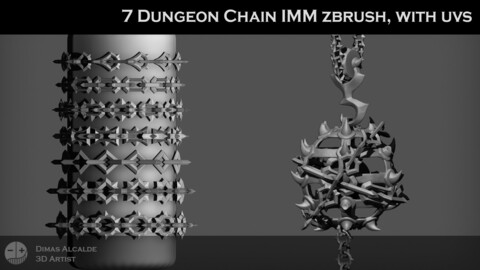 Dungeon CHAIN IMM ZBRUSH, with uvs (Blender)