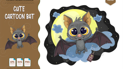 Cute cartoon bat
