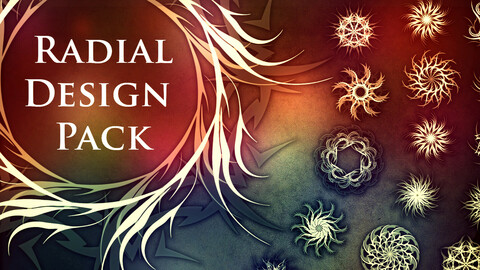 Radial Design Pack (Brushes, Patterns, Shapes,  JPG, PNG)