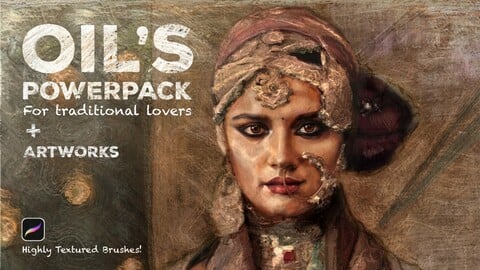 Oil’s Powerpack for traditional Lovers! Brushes you never experienced before! [Lifetime Update ] + [10-Artworks]