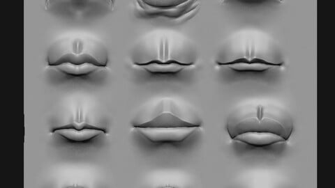 ArtStation - Lip Set 2 VDM Brush and Highpoly 3D model | Brushes