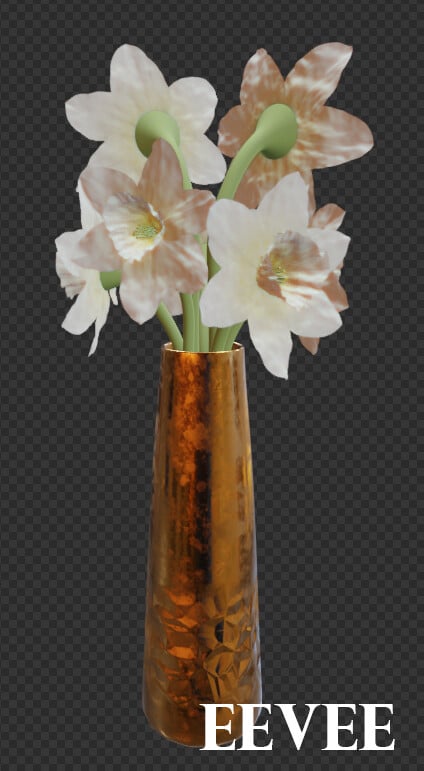 ArtStation - Paperwhite Narcissus flowers in a Copper Vase | Resources