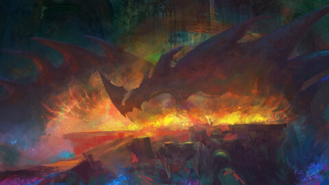 Smaug under the Lonely Mountain