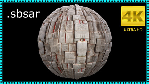 Books Material Design / Sbsar / Substance Painter