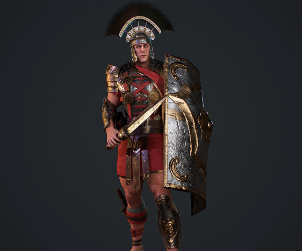 ArtStation - Gladiator Legionary Low-poly 3D model | Game Assets