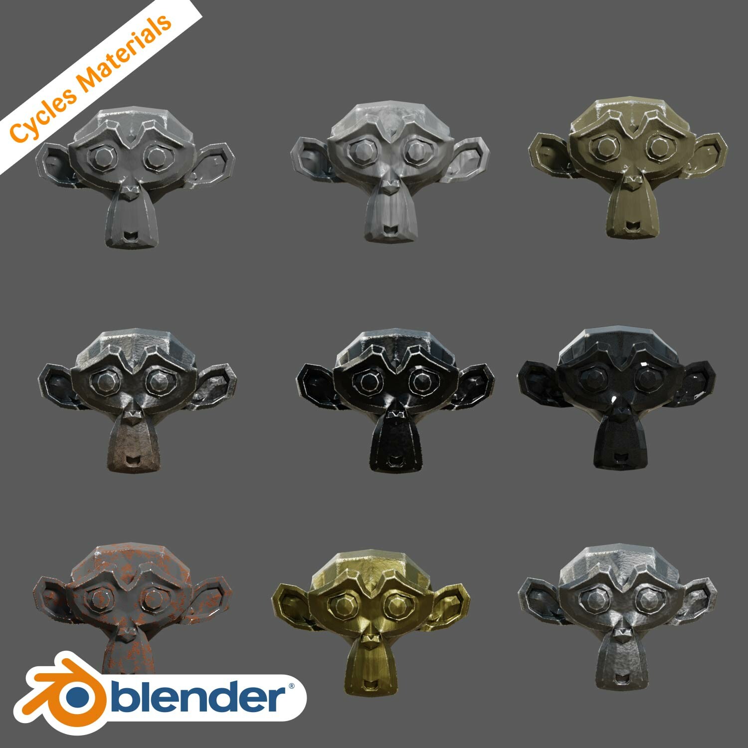 ArtStation - Procedural Material Set Blender Cycles (Metal, Paint, Copper, Rust) | Resources