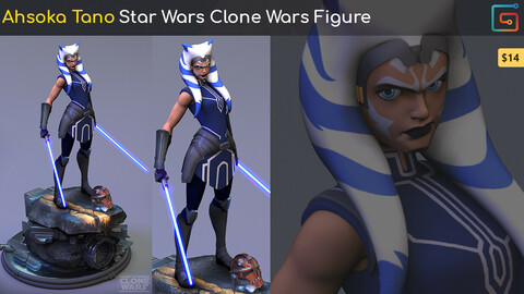Ahsoka Tano - Star Wars Clone Wars Fan Art Figure