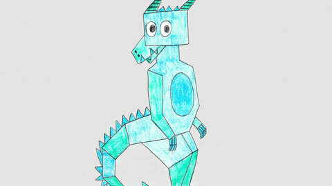 Geometric Dragon, color