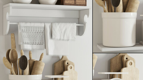 3dasset kitchen decor set 01