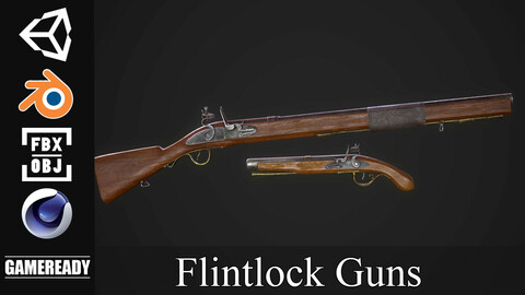 Flintlock pistol & Rifle  - Game Ready
