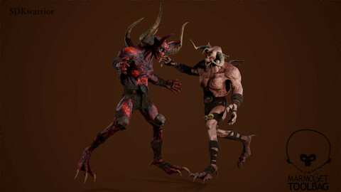 Monster Mutant 3 low poly game model