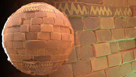 Stylized brick wall