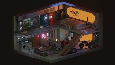Sci-Fi Bunker Interior