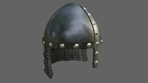 Medieval Iron Helmet - Capacete Low-poly 3D model