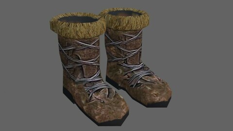 Medieval Boots - Botas - Shoes Low-poly 3D model