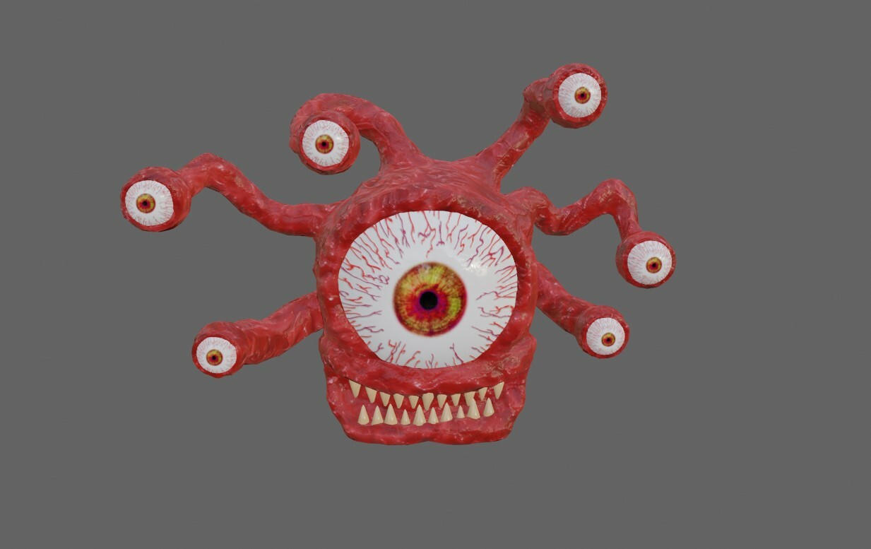 ArtStation - Beholder Monster - Eye - RPG Low-poly 3D model | Game Assets