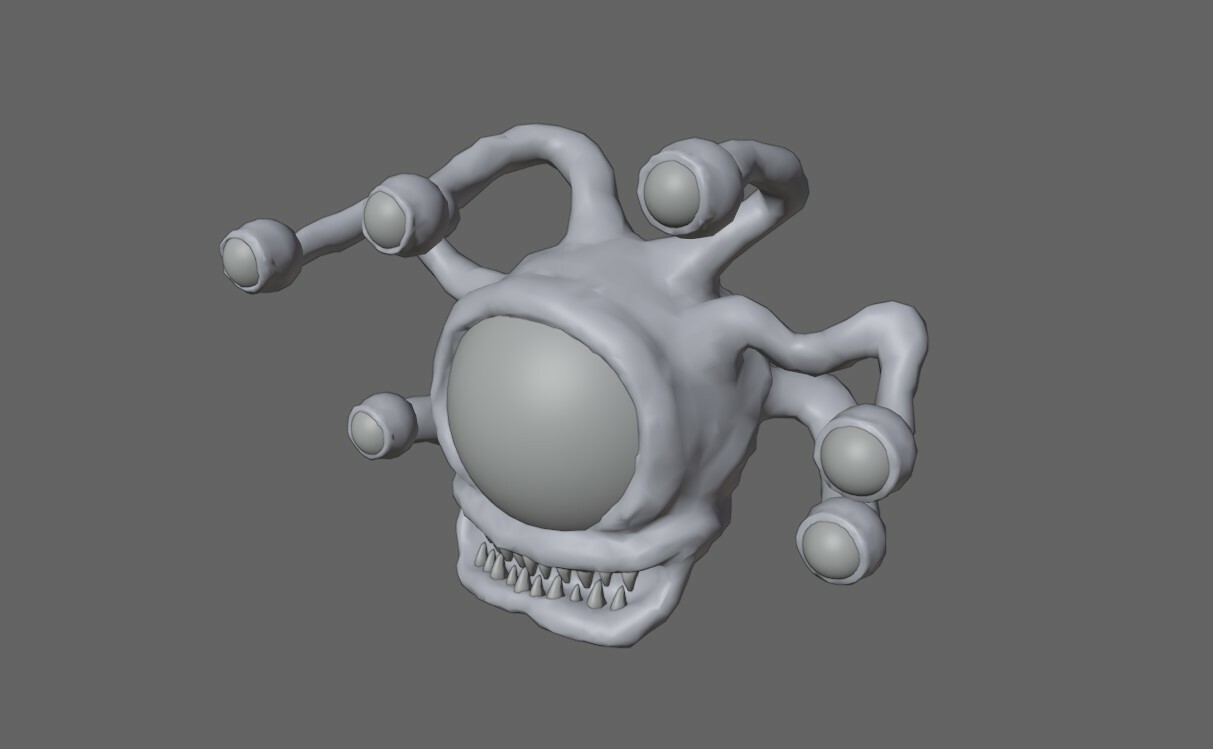 ArtStation - Beholder Monster - Eye - RPG Low-poly 3D model | Game Assets