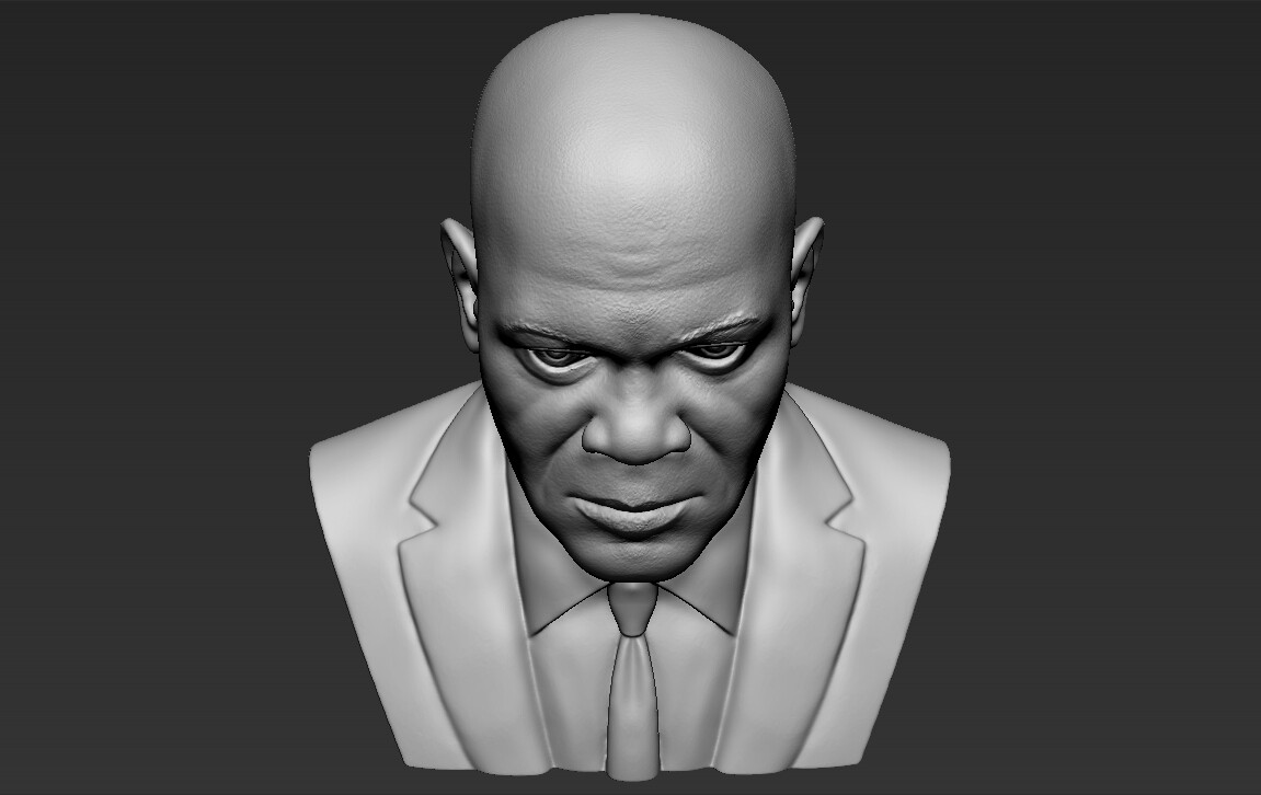 ArtStation - Samuel L Jackson bust ready for full color 3D printing ...